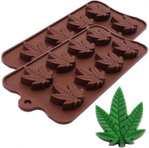 Edible Molds you can buy online Marijuana Cannabis Weed Hemp Leaf Silicone Molds for Pot Candy Mold Chocolate Gummy Gummies, 2 Pack