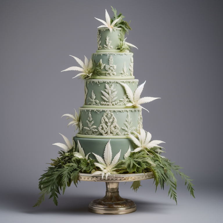 cannabis wedding cake tiered dainty