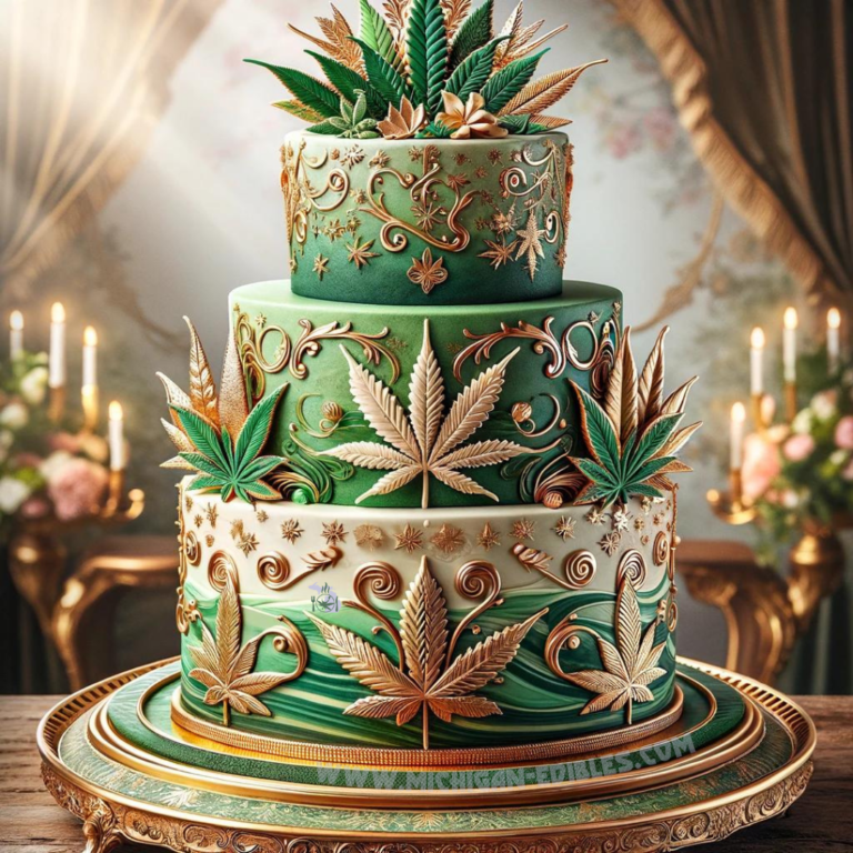 elaborate cannabis-infused birthday cake