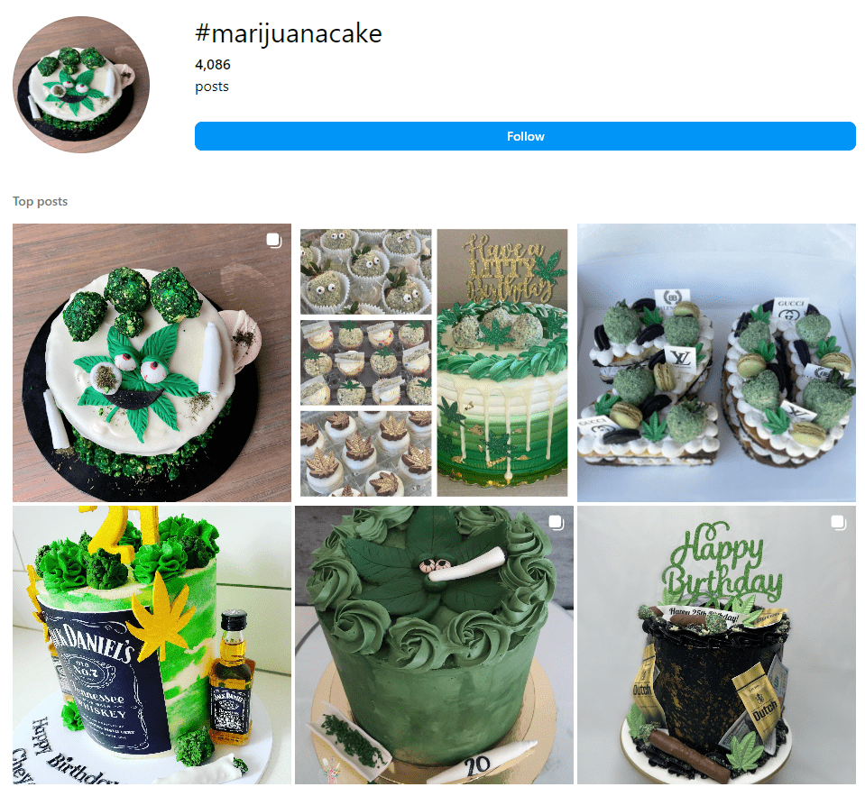 #marijuanacake Instagram Hashtags