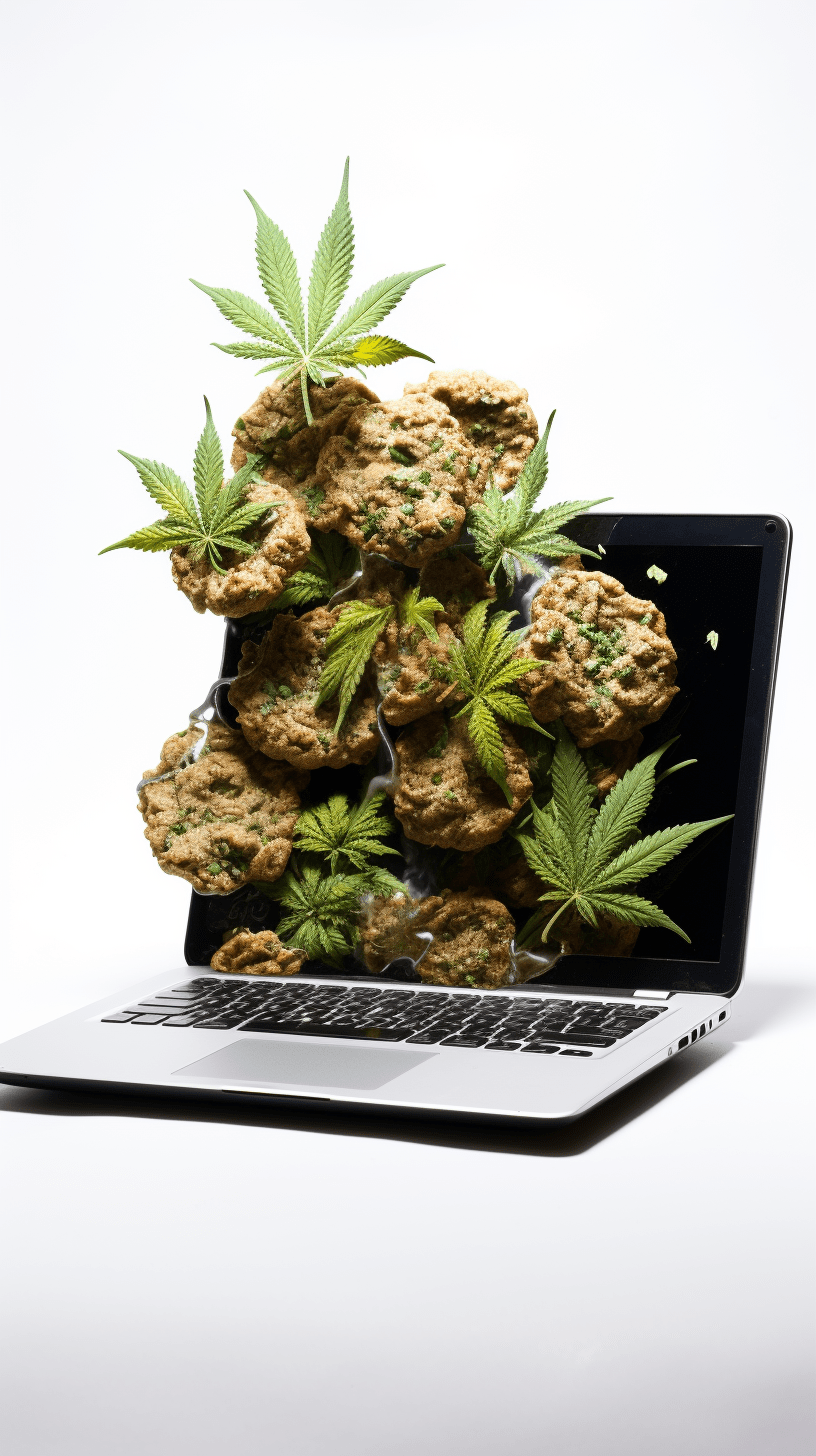 Blog, edible cannabis, computer, white background, Michigan Edibles