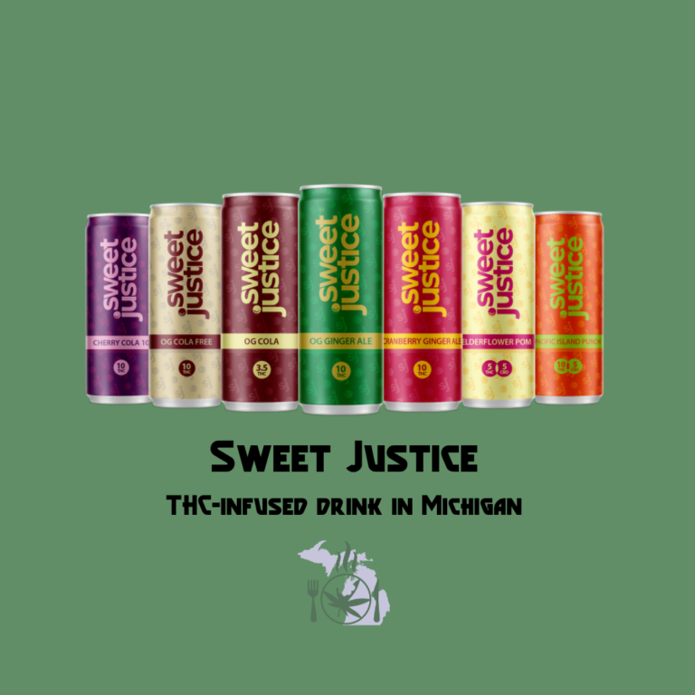 Sweet Justice THC-infused drink in Michigan dry January cannabis beverage in Michigan